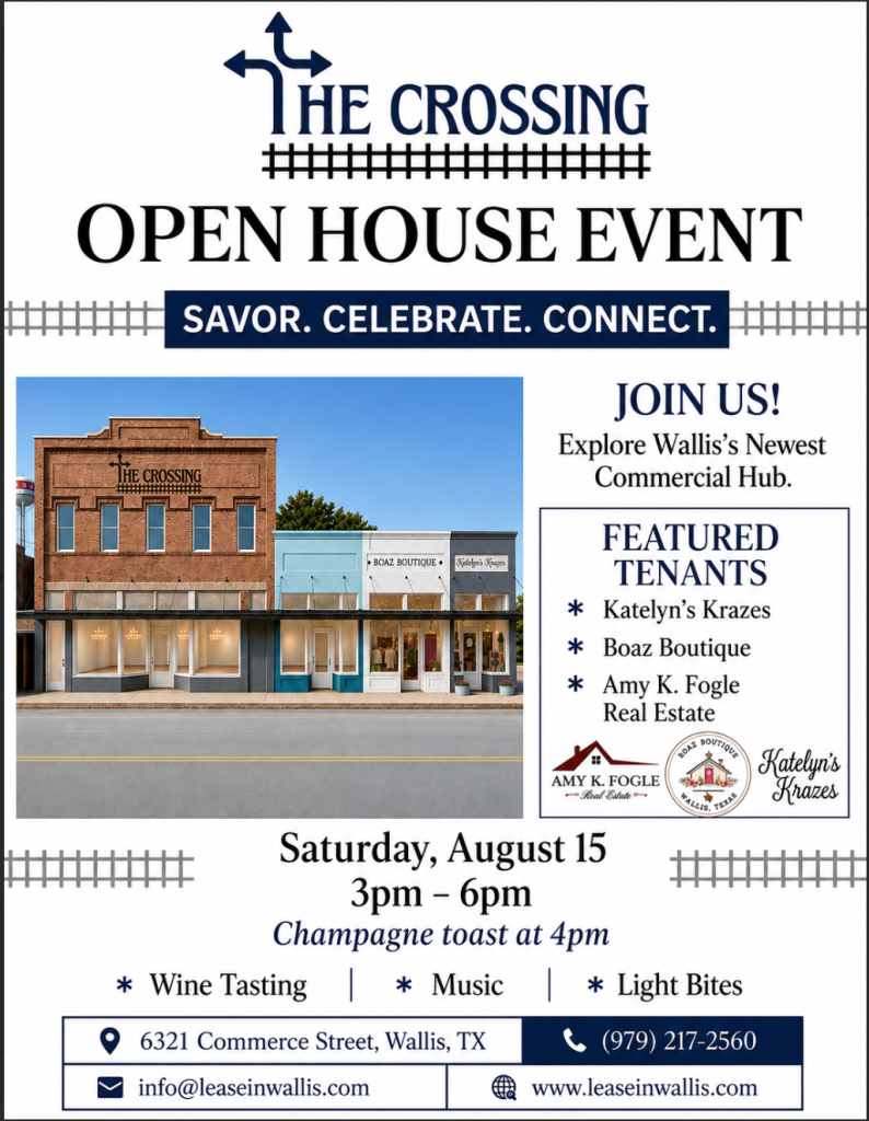 the crossing in wallis tx down the street from brandt 1910 free open house event free to the public